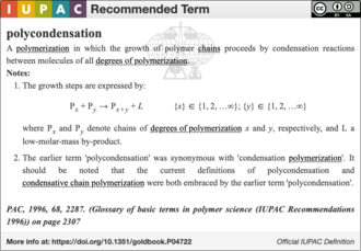 Condensation polymerization